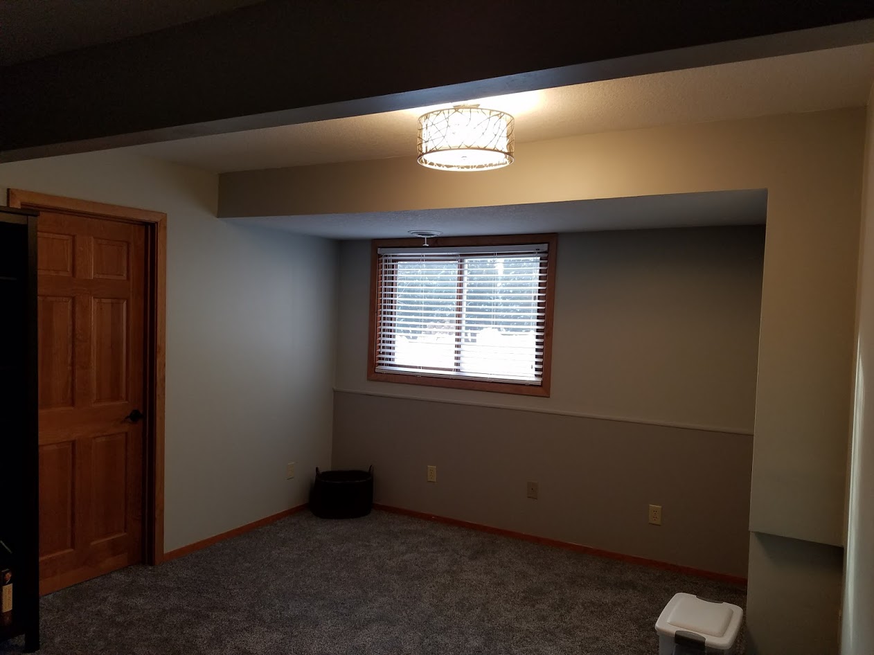 basement bonus area with 6 panel door
