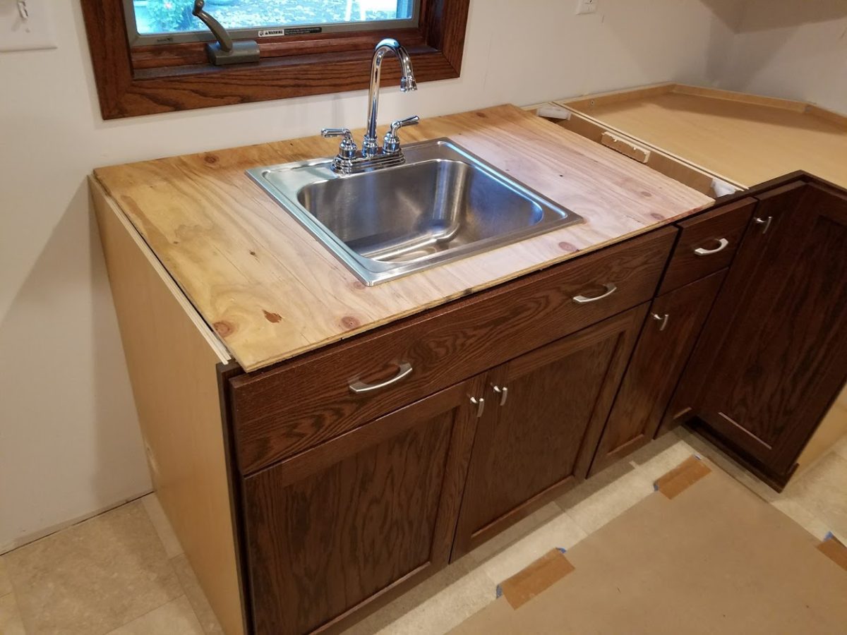 kitchen countertop sink remodel
