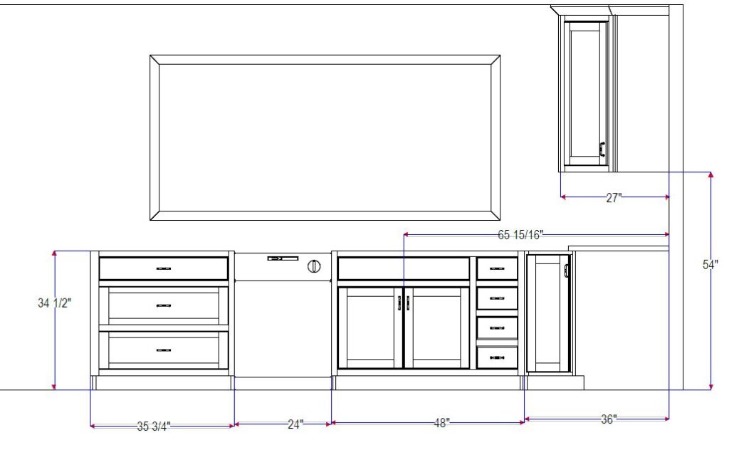 Sink wall Drawing – Allrounder Remodeling Inc.